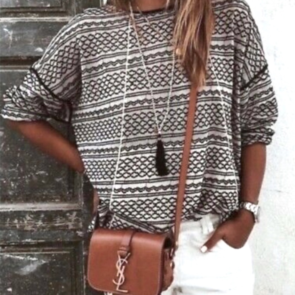 Madewell Embroidered Tidal Wave Pullover Top